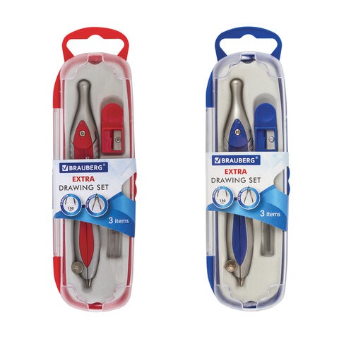 Готовальня для черчения Brauberg Extra 3 предмета в пенале 210685 цена за 3 шт , 